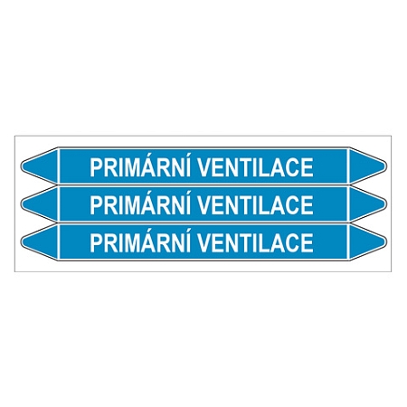 Značení potrubí, primární ventilace,3 ks, 355 × 37 mm